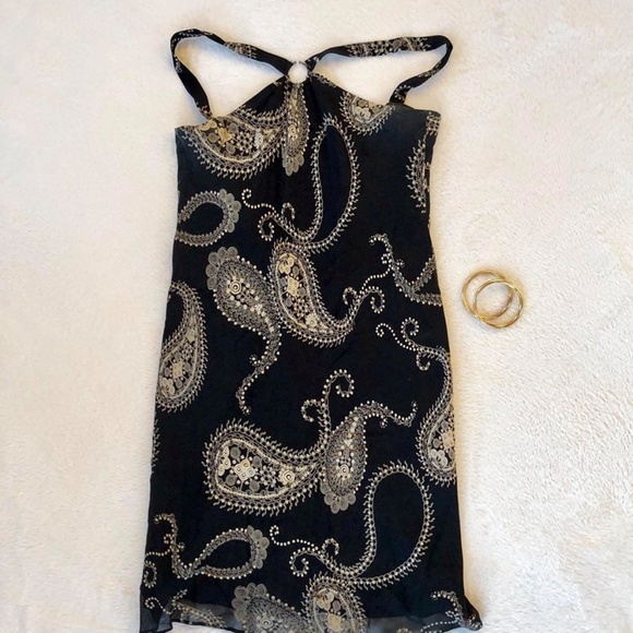 Evan Picone Dresses & Skirts - Evan Picone Black Cream Paisley Boho Cocktail Halt